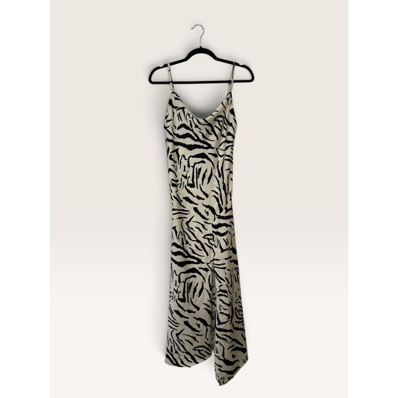 Sans Souci Dresses & Skirts - Sans Souci Women's Medium Zebra Print Satin Slip Dress Cowl Neck 90s Revival